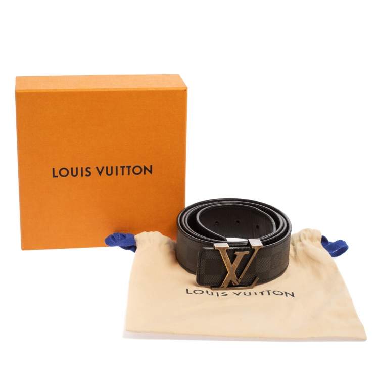 Pre Owned Louis Vuitton Damier Graphite Canvas LV Initiales Belt 110CM
