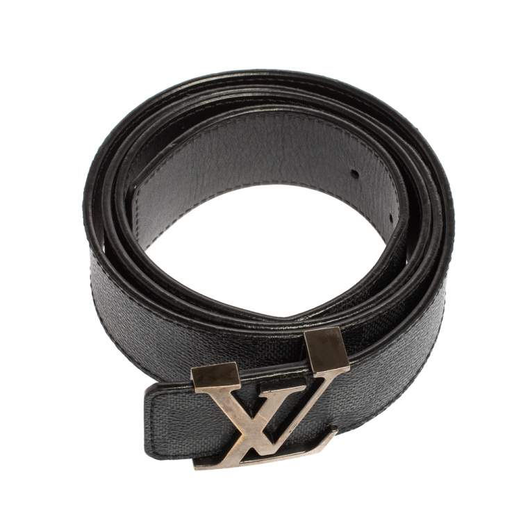 Pre Owned Louis Vuitton Damier Graphite Canvas LV Initiales Belt 110CM