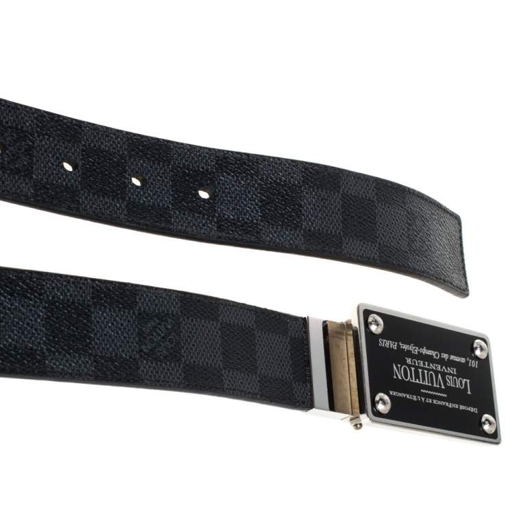 Pre Owned Louis Vuitton Damier Graphite Canvas Reversible Inventeur Belt 100CM