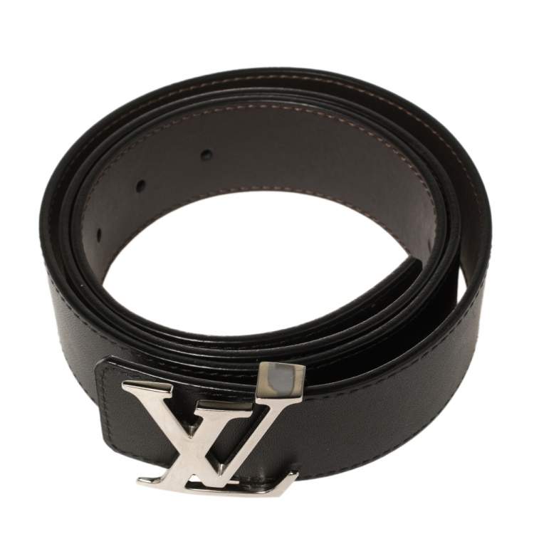 مملوكة مسبقًا Louis Vuitton Black/Brown Leather Reversible Initiales Belt Size 100CM