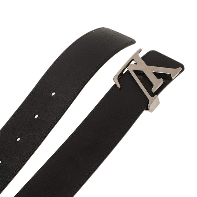 مملوكة مسبقًا Louis Vuitton Black/Brown Leather Reversible Initiales Belt Size 100CM