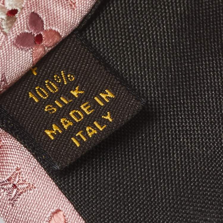 Pre Owned Louis Vuitton Pink Monogram Jacquard Silk Tie