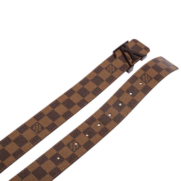 Pre Owned Louis Vuitton Damier Ebene Canvas LV Initiales Belt 100 CM