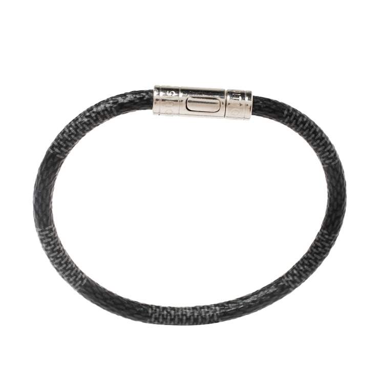 Pre Owned Louis Vuitton Graphite Damier Canvas Keep It Bracelet
