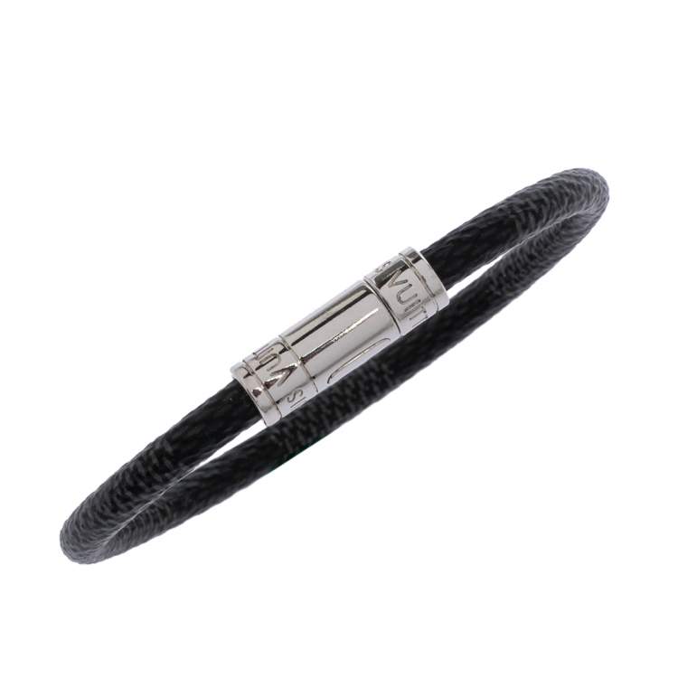 Pre Owned Louis Vuitton Black Damier Canvas Keep it Bracelet