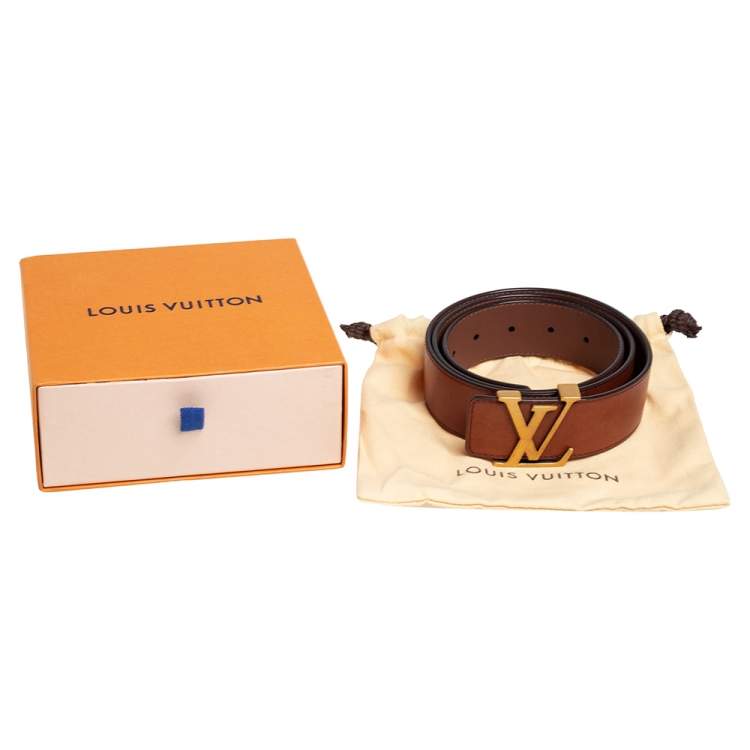 مملوكة مسبقًا Louis Vuitton Brown Leather LV Initiales Belt 95 CM