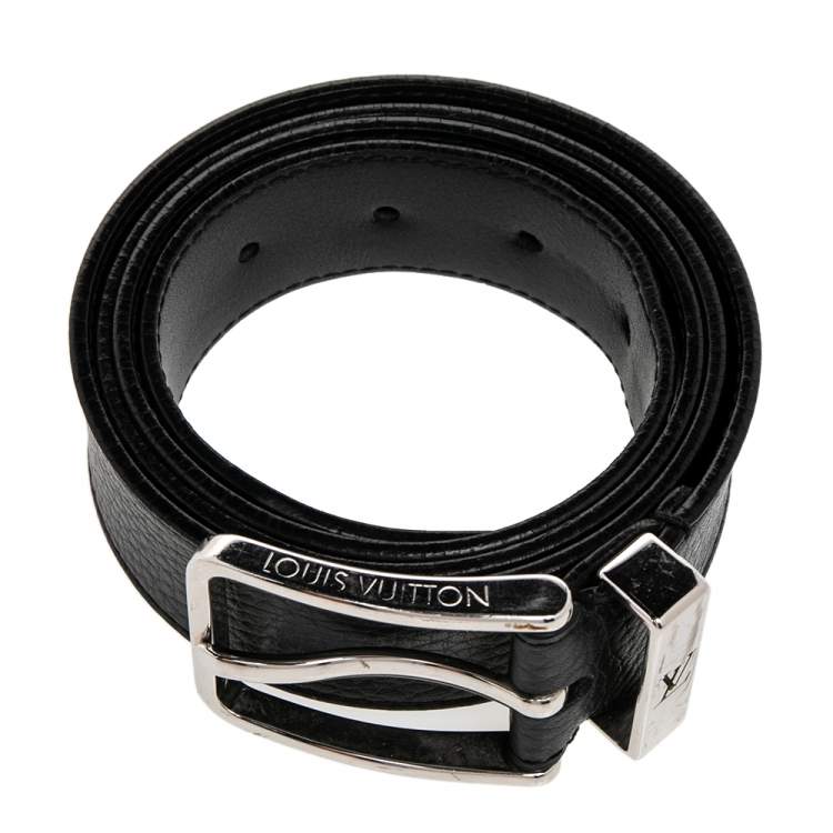Pre Owned Louis Vuitton Black Taurillon Leather Pont Neuf Belt 95CM