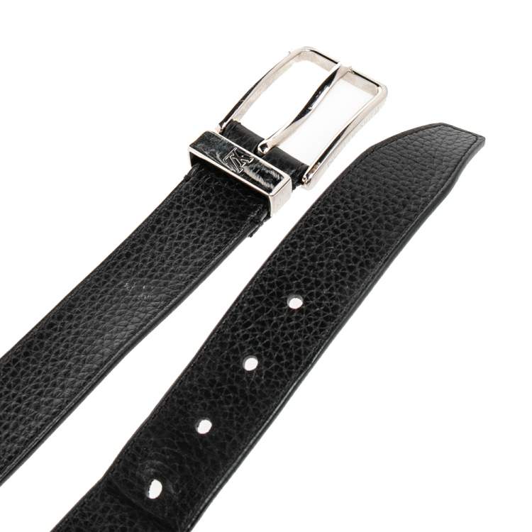 Pre Owned Louis Vuitton Black Taurillon Leather Pont Neuf Belt 95CM