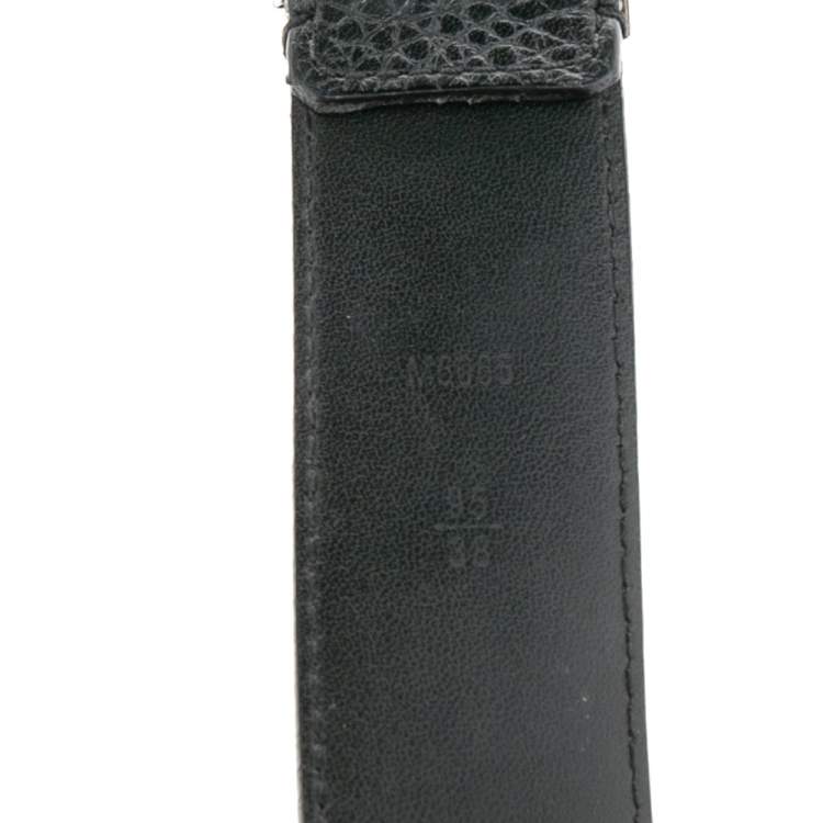 Pre Owned Louis Vuitton Black Taurillon Leather Pont Neuf Belt 95CM