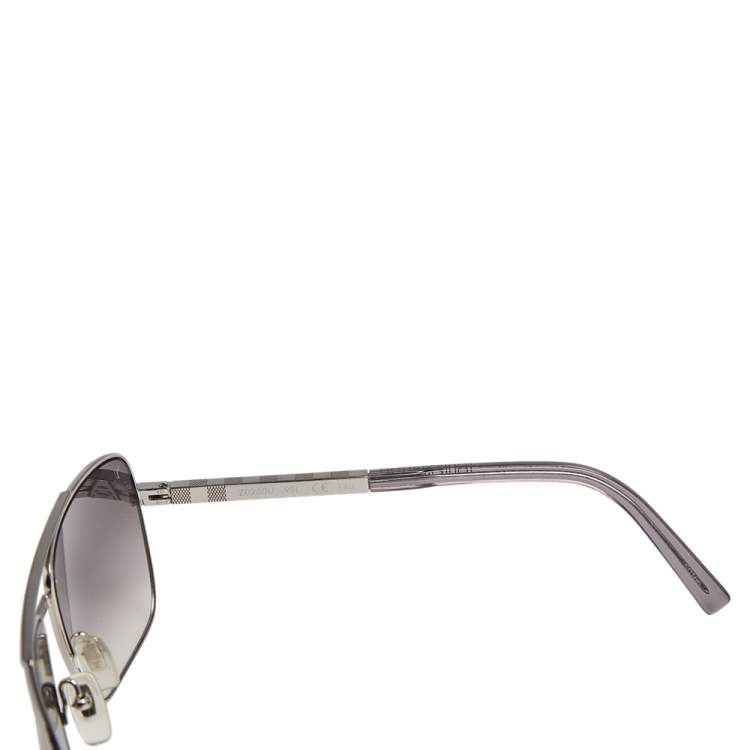 Pre Owned Louis Vuitton Silver Tone Damier / Grey Gradient Z0260U Attitude Pilot Sunglasses