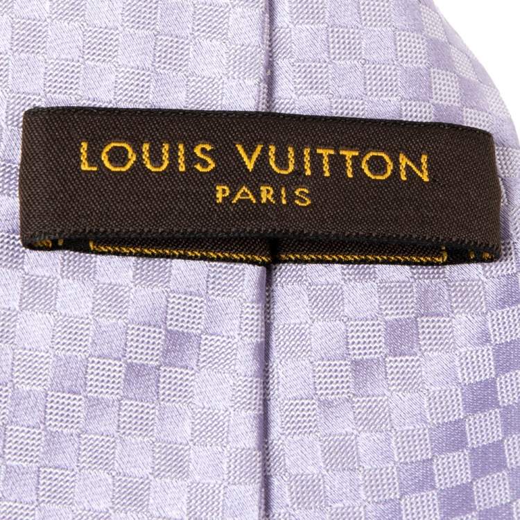 Pre Owned Louis Vuitton Purple Petit Damier Silk Tie