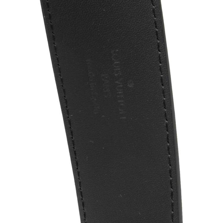 Pre Owned Louis Vuitton Black Taiga Leather LV Initiales Belt 105CM
