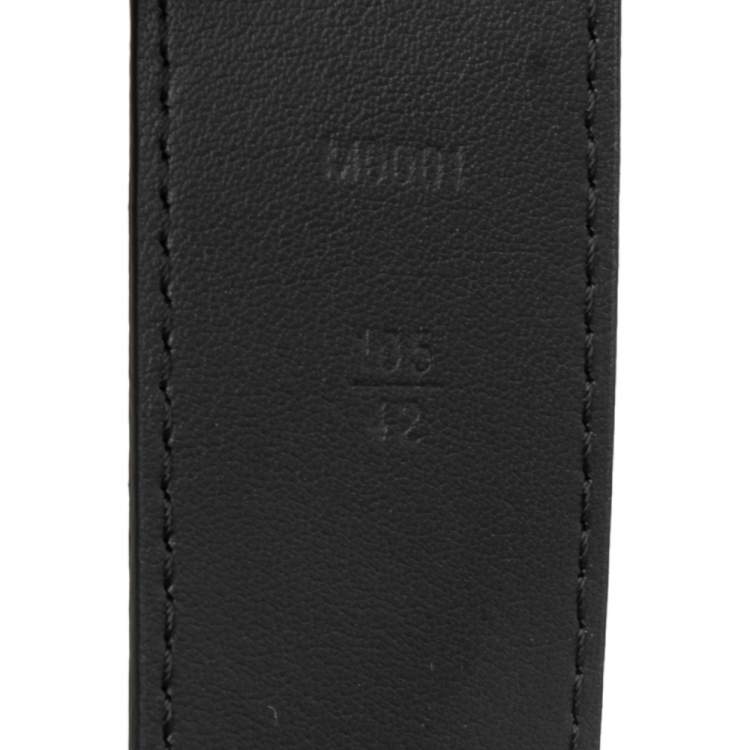 Pre Owned Louis Vuitton Black Taiga Leather LV Initiales Belt 105CM