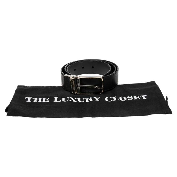 Pre Owned Louis Vuitton Black Damier Inifini Leather Boston Reversible Belt 90CM