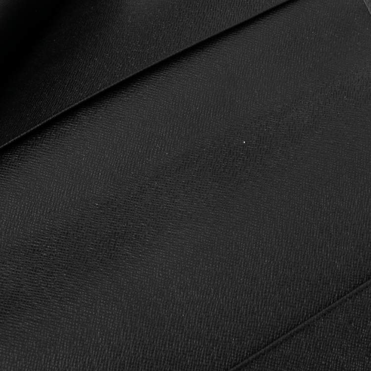 Pre Owned Louis Vuitton Black Taiga Leather Desk Agenda Cover