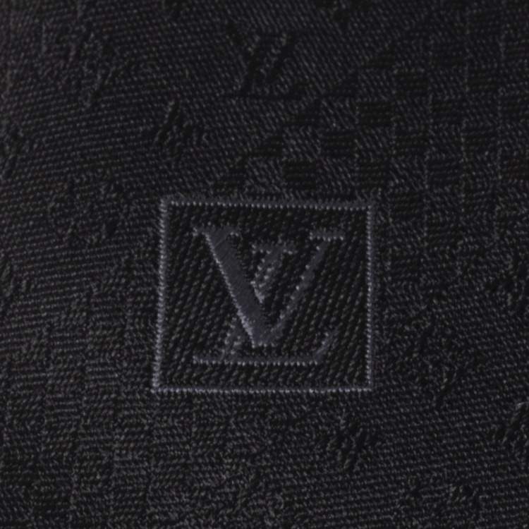 Pre Owned Louis Vuitton Black Jacquard Monogram Silk Tie