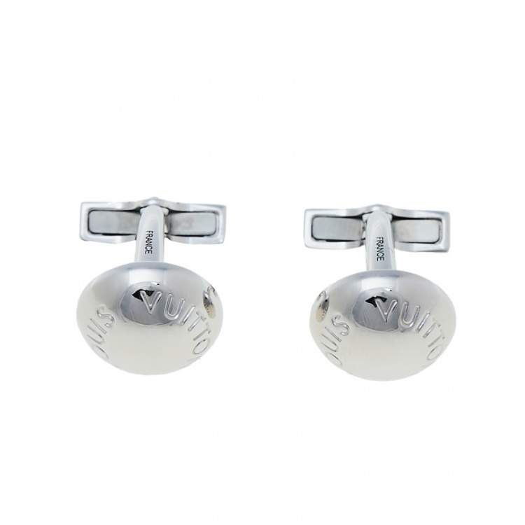 مملوكة مسبقًا Louis Vuitton Sterling Silver Round Cufflinks