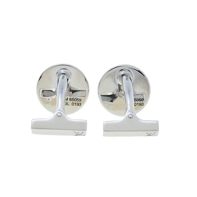 مملوكة مسبقًا Louis Vuitton Sterling Silver Round Cufflinks