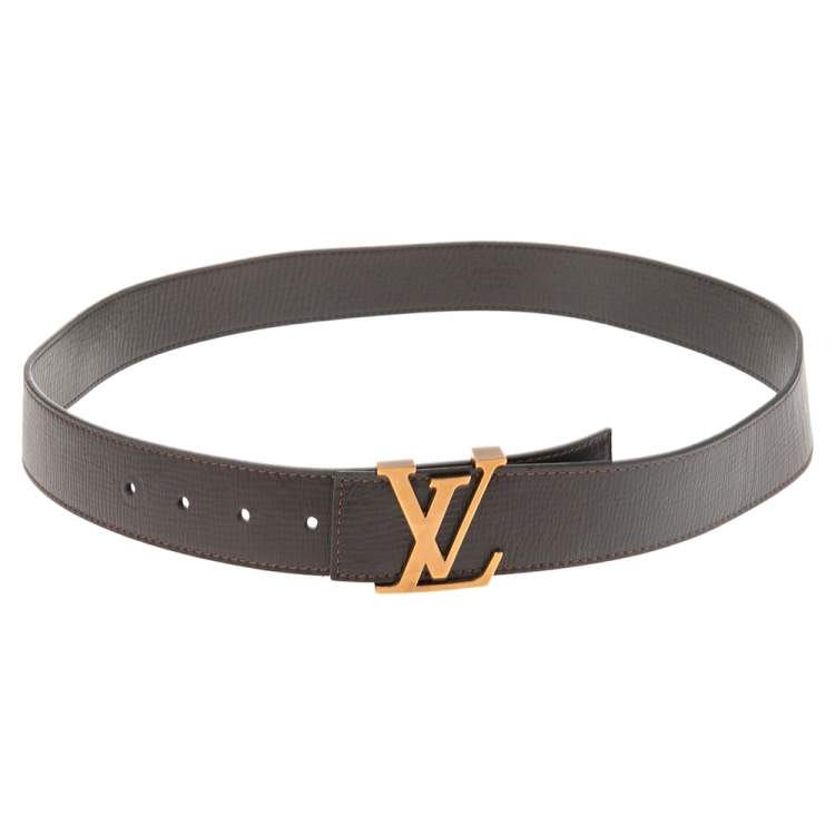 Louis Vuitton Dark Brown Leather LV Initiales Belt 100 CM Louis