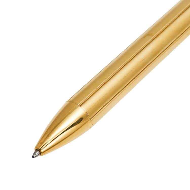 Louis Vuitton Gold Tone Vertical Engraved Ballpoint Pen Louis