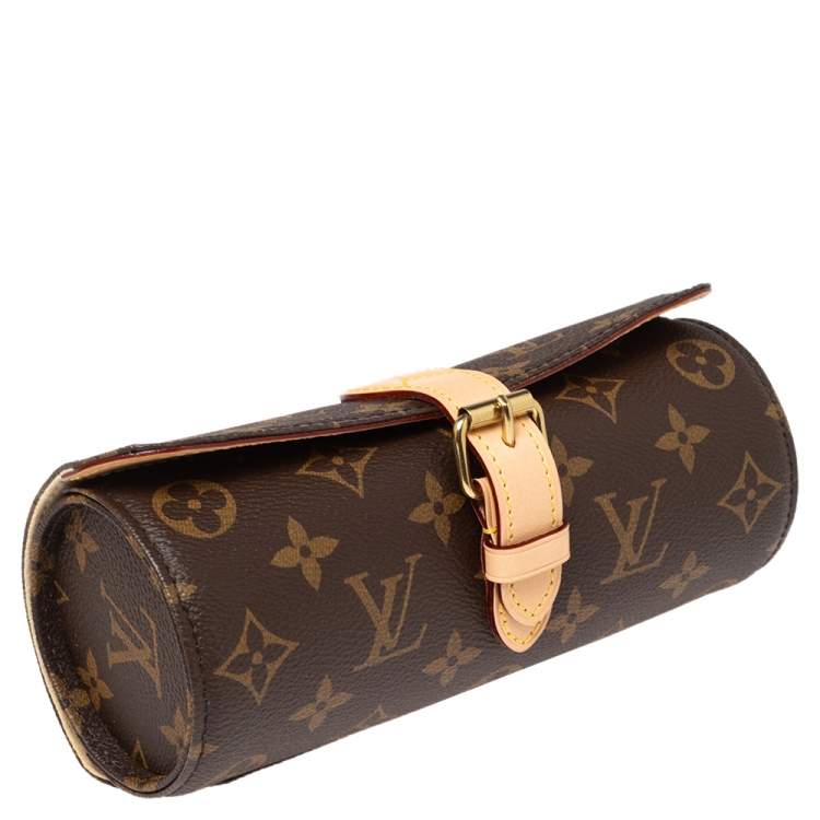 Pre Owned Louis Vuitton Monogram Canvas 3 Watch Case