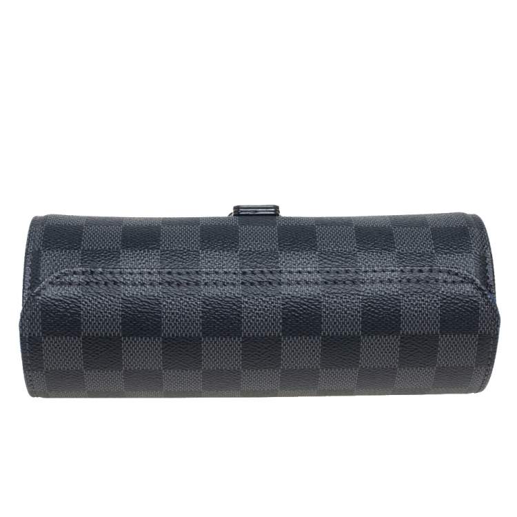 Pre Owned Louis Vuitton Damier Graphite Canvas 3 Watch Case