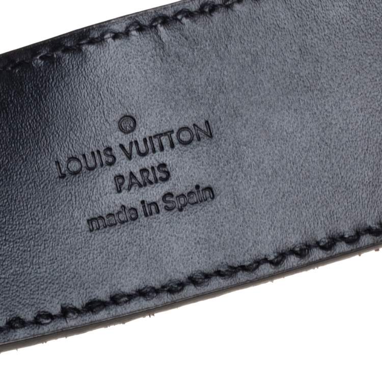 مملوكة مسبقًا Louis Vuitton Brown Mini Damier Suede LV Initiales Belt 95CM