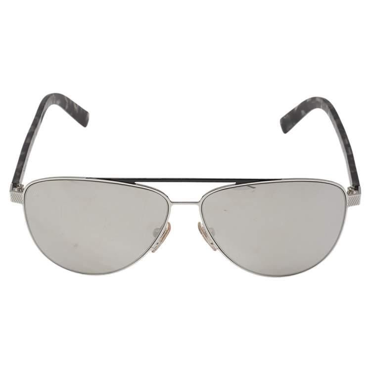 Louis Vuitton Clockwise Sunglasses Silver Metal. Size W