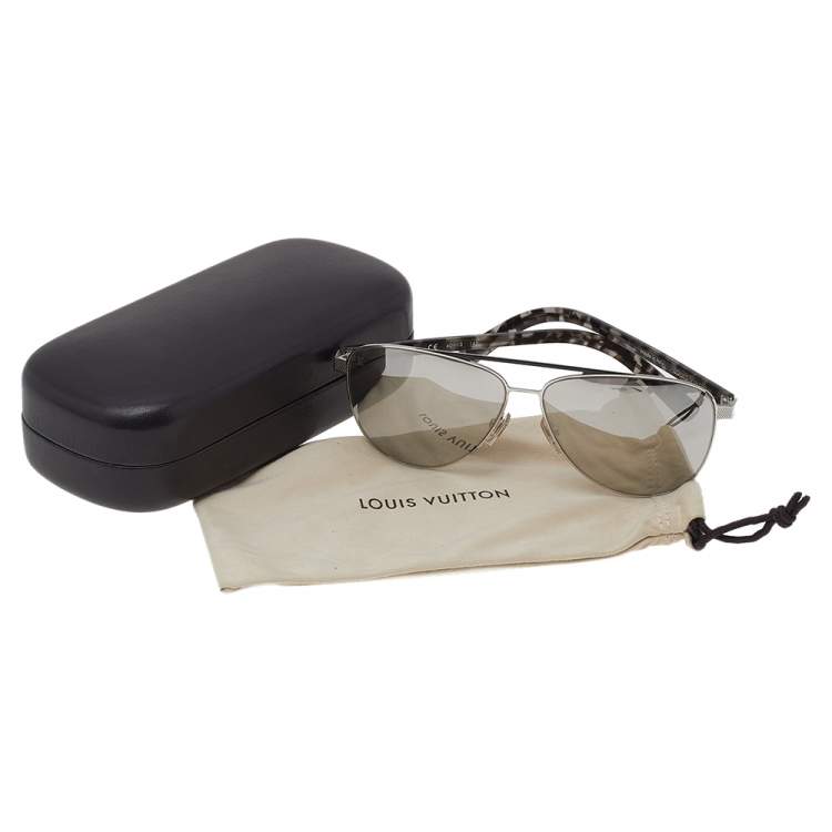 Pre Owned Louis Vuitton Silver / Black Z0844U Starship Aviator Sunglasses