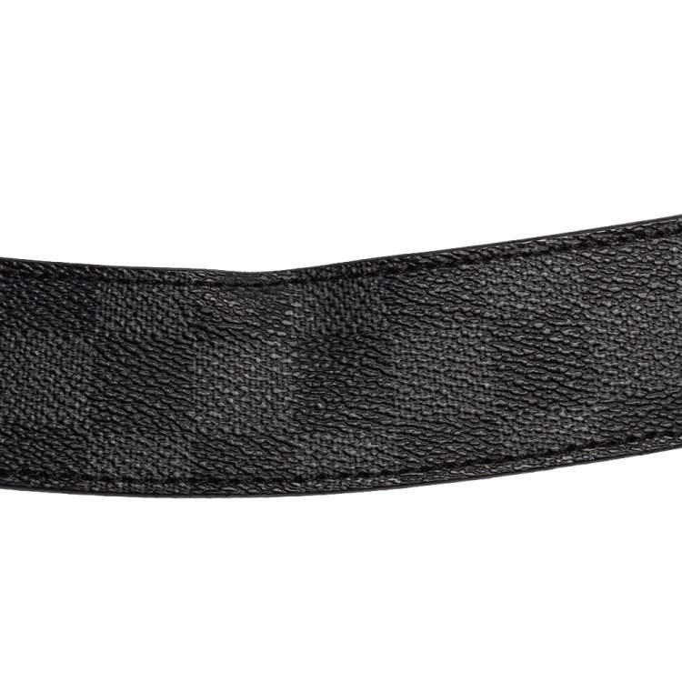Pre Owned Louis Vuitton Damier Graphite Canvas LV Initiales Belt 95CM