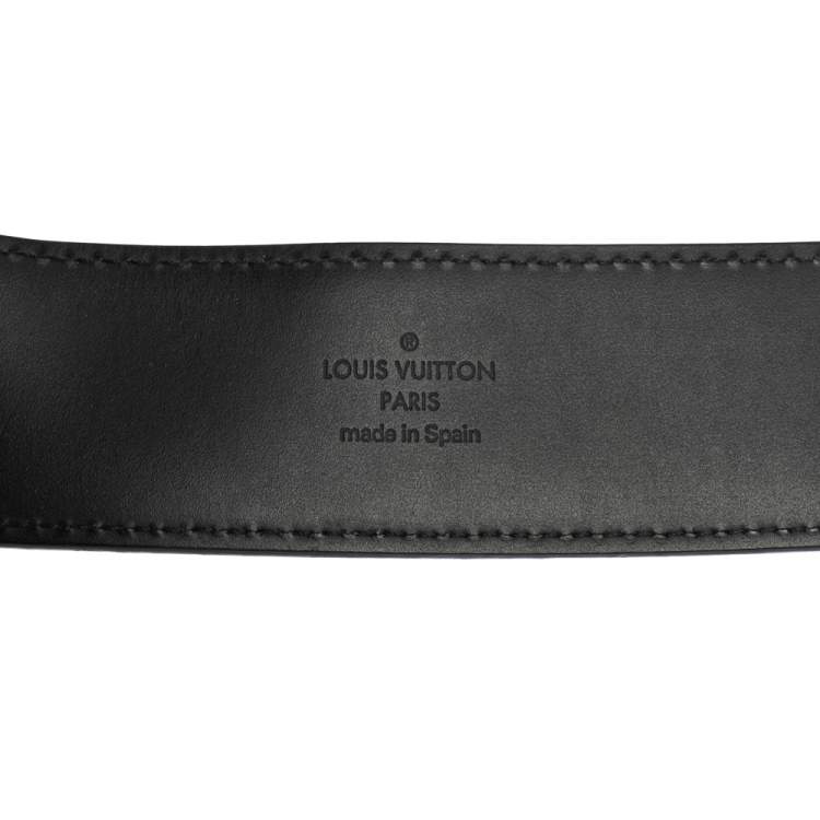 Pre Owned Louis Vuitton Damier Graphite Canvas LV Initiales Belt 85CM