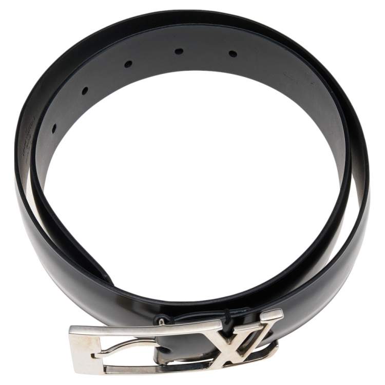 Pre Owned Louis Vuitton Black Leather Neogram Belt 75 CM