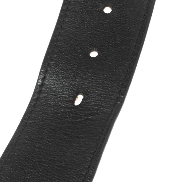 Pre Owned Louis Vuitton Black Leather El Dorado Belt 110 CM