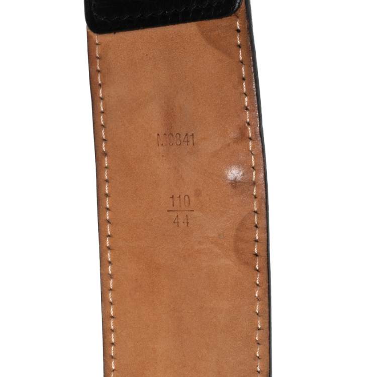Pre Owned Louis Vuitton Black Leather El Dorado Belt 110 CM