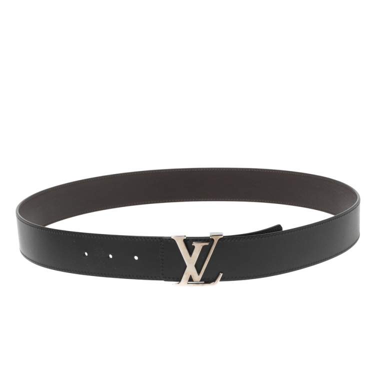 Louis Vuitton Black/Dark Brown Leather Initiales Reversible Belt 100CM Louis  Vuitton
