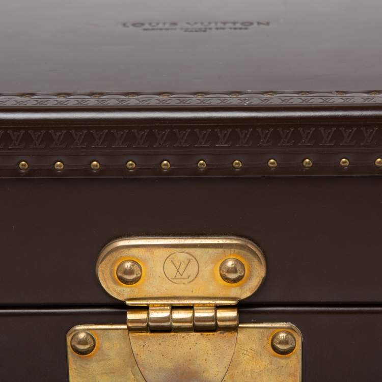 Pre Owned Louis Vuitton Brown Leather Watch and Jewelry Boite Montre Case