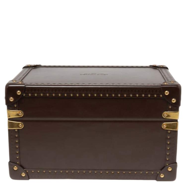 Pre Owned Louis Vuitton Brown Leather Watch and Jewelry Boite Montre Case