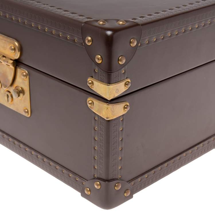 Pre Owned Louis Vuitton Brown Leather Watch and Jewelry Boite Montre Case