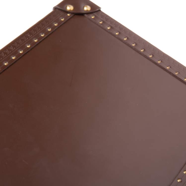 Pre Owned Louis Vuitton Brown Leather Watch and Jewelry Boite Montre Case