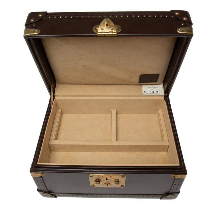Pre Owned Louis Vuitton Brown Leather Watch and Jewelry Boite Montre Case