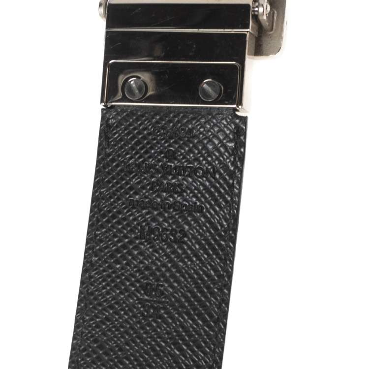 Pre Owned Louis Vuitton Black Damier Graphite Canvas Inventeur Belt 85CM