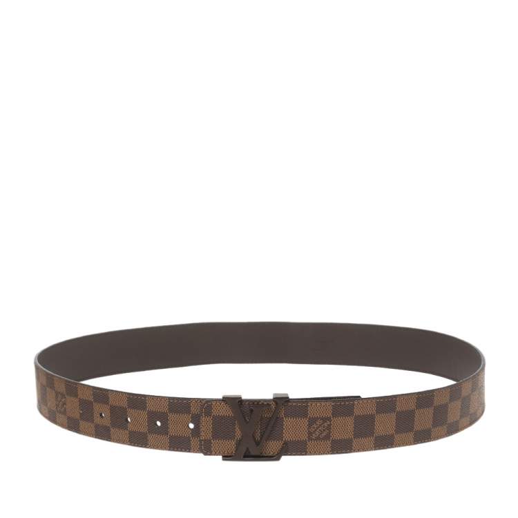 Louis Vuitton Belt Initiales Damier Ebene Canvas/Leather Brown in Canvas/Leather  with Mocha Brown - US