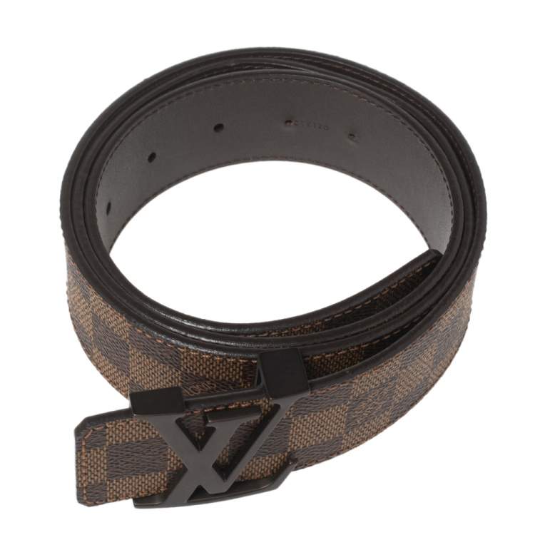 Pre Owned Louis Vuitton Damier Ebene Canvas LV Initiales Belt 100CM