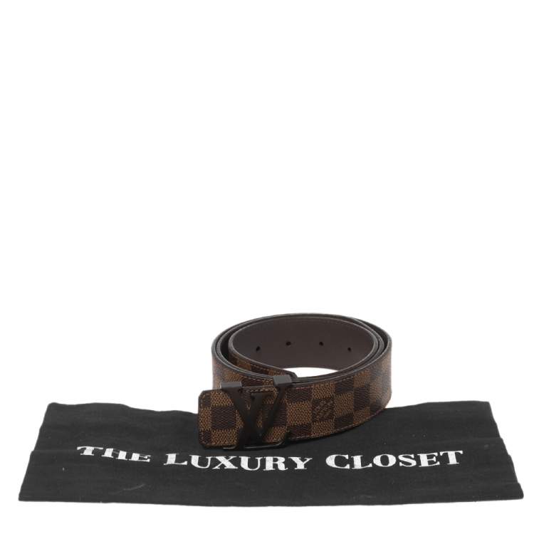 Pre Owned Louis Vuitton Damier Ebene Canvas LV Initiales Belt 100CM