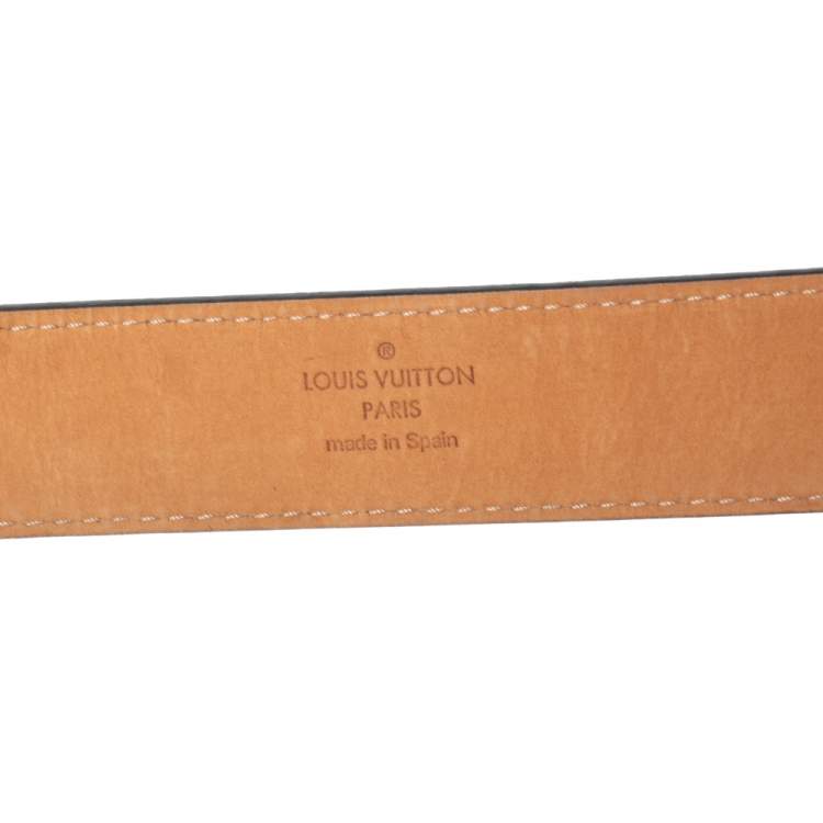 Pre Owned Louis Vuitton Black Epi Leather LV Initiales Belt  95CM