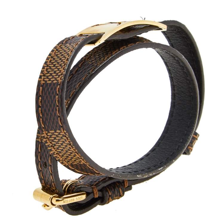 Louis Vuitton Brown Damier Ebene Sign It Double Wrap Bracelet 19 Louis  Vuitton | The Luxury Closet