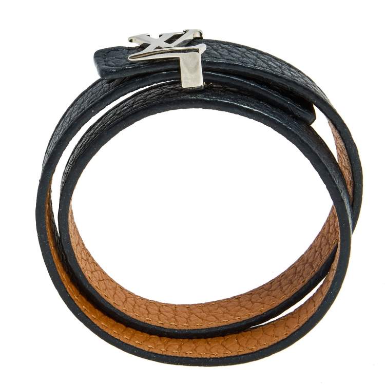 Pre Owned Louis Vuitton Bicolor LV Initials Taurillon Reversible Bracelet