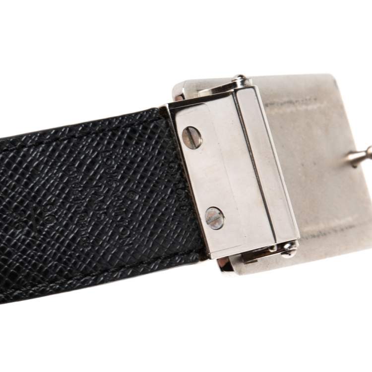 مملوكة مسبقًا Louis Vuitton Black Damier Graphite Canvas Inventeur Reversible Belt 90CM