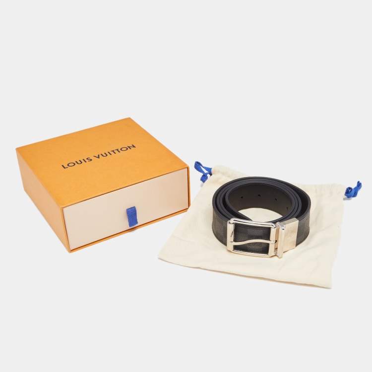 مملوكة مسبقًا Louis Vuitton Black Damier Graphite Canvas Reversible Belt 110CM