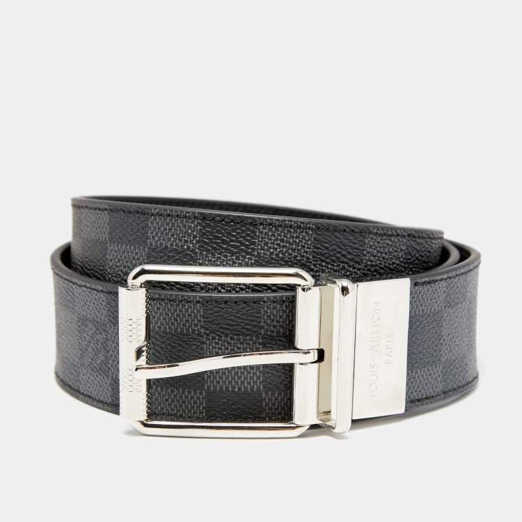 Louis Vuitton Damier Mens Belts, Grey, 110